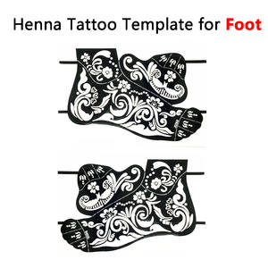 Moonlight Stiker Stensil <span class=keywords><strong>Henna</strong></span> Tangan & Kaki untuk Tato <span class=keywords><strong>Henna</strong></span> Tato Temporer - Product Image 2