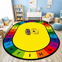 Kinderteppich für Bildungszwecke im Vorschul- und Kindergartenbereich, Farbenfroher Tier-Teppich für Klassenzimmer, Weicher und Rutschfester Kinder-Teppich