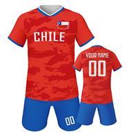 Camisetas de Fútbol Personalizadas de Chile para Niños, Uniformes de Fútbol con Nombre y Número, Conjunto de Camiseta y Pantalones Cortos para Niños y Niñas