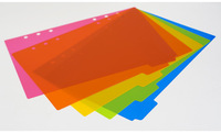 Pages de séparation en plastique à feuilles mobiles A5 5 feuilles par ensemble avec 6 trous PP Page d'index Planificateur à onglets vierges