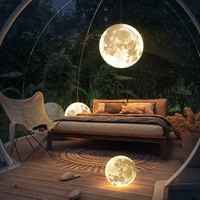 Lampe suspendue en acrylique LED en forme de lune et de planète, hauteur réglable, CCT chaud, lustre artistique en forme de boule, style nordique, éclairage de restaurant
