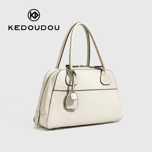 Sac à main Boston en cuir véritable pour filles, forme oreiller en cuir de vachette vintage, bandoulière, résistant à l'eau, 4 modes de port, pour les trajets quotidiens - Product Image 4
