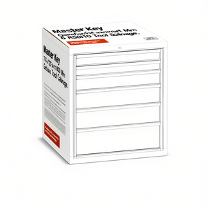 Fami Master Key Comfort <b>Drawer</b> Cabinet <b>6</b> <b>Drawers</b> 714x726x800 Mm Gentian Blue Ral5010 Tool Storage - Product Image 2