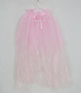 New Design Carnival Girls Pink Snowflake Tulle Cape Princess Cloak with Satin Ribbon Kids Costume for Party Wholesale - Product Image 1
