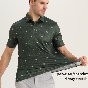 Chemises de golf formelles tissées unies respirantes pour hommes, conception OEM, avec impression par transfert thermique, luxe et haute qualité - Product Image 3
