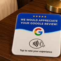 Kartu Ulasan NFC Akrilik Kustom 13.56MHz Kartu Tap Rating Google Anti Gores