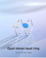 Bagues en argent sterling S925, bague en opale bambou, classique pour femmes, mariage, fiançailles et cadeau