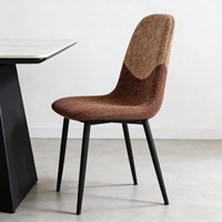 Chaises de salle à manger/salon modernes de luxe en gros avec pieds en métal et revêtement en velours/tissu polyester