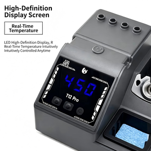 Estación de Soldadura T12 Pro 160W con Pantalla Digital, Temperatura Ajustable, Elemento Calefactor de Cerámica, 110V-240V, Punta Recta, 1 Año de Garantía - Product Image 5