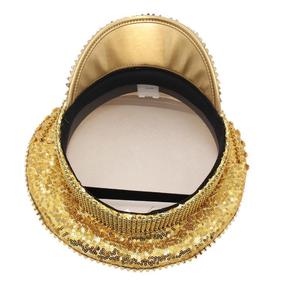 Kim Cương Vàng Đốt Người Đàn Ông Steampunk <span class=keywords><strong>Sequin</strong></span> <span class=keywords><strong>Hat</strong></span> Quân Đội Rhinestone Đội Trưởng Mũ Cho Lễ Hội <span class=keywords><strong>Halloween</strong></span> Giáng Sinh Bên Mũ - Product Image 3