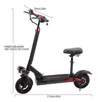 Trottinette électrique pliable 800W, batterie au lithium 48V10Ah 13Ah 18650, pneu gonflable de 10 pouces, double frein à disque, trottinette électrique pour adulte avec siège