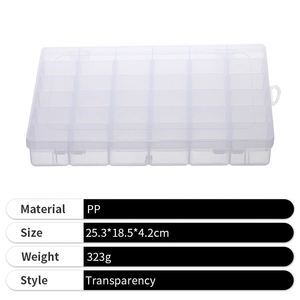 Custom <b>Clear</b> Plastic Storage <b>Box</b> Portable 36 Compartments Transparent PP Jewelry <b>Box</b> with <b>Lid</b> - Product Image 4