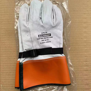 قفازات لحام كهربائية مخصصة مقاس <span class=keywords><strong>14</strong></span> بوصة من جلد الماعز، مقاومة للحرارة ومضادة للحروق، قفازات عمل مقاومة للتآكل وسميكة للسلامة - Product Image 3