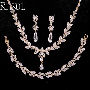 Rakol SP3386คุณภาพสูงต่างหูสร้อยคอแหวนสร้อยข้อมือลูกบาศก์ Zirconia ชุดเครื่องประดับงานแต่งงาน - Product Image 4