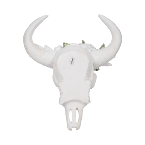 Decorazione da parete con teschio di toro e accenti floreali per l'arredamento della casa, camera da letto, soggiorno, bagno - Product Image 5