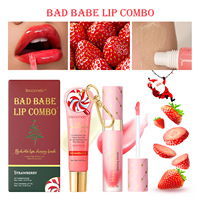 Ensemble de soins pour les lèvres Ibcccndc, baume à lèvres et huile à lèvres parfumés à la fraise, kit hydratant longue durée, brillant et lissant pour les lèvres