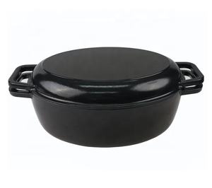 Casserole en <span class=keywords><strong>fonte</strong></span> 2 en 1, pot à soupe, four hollandais émaillé en <span class=keywords><strong>fonte</strong></span> avec couvercle grill - Product Image 1