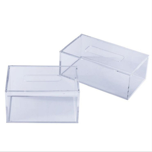Transparent Acrylic Tissue Box Durable Transparent Clear Acrylic Magnetic Tissue Box With Lid