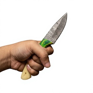 Couteaux Rajput à lame fixe en acier Damas, 20 cm, manche en bois Pakka, pour le camping et la survie - Product Image 2