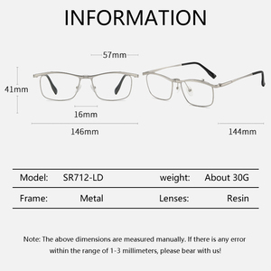 High Quality Flip up Metal Eyewear Fashion Design Square Full-Rim Optical Eyeglasses Lightweight Anti Blue Light <strong>Reading</strong> <strong>Glasses</strong> - Product Image 3