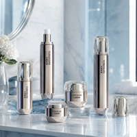 Lot de Bouteilles et Pots Cosmétiques Vides Haut de Gamme en Verre Doré Miroir pour Soins de la Peau – 30g, 50g, 40ml, 100ml, 120ml – en Plastique – Vente en Gros