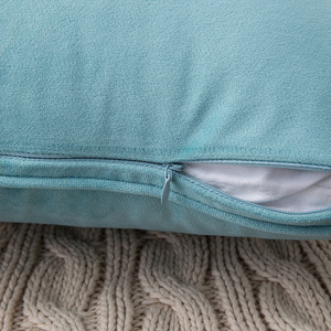 Cojín suave sedoso cuadrado de alta calidad, <span class=keywords><strong>funda</strong></span> de almohada de terciopelo de Color sólido elegante de gran tamaño para sala de estar - Product Image 5