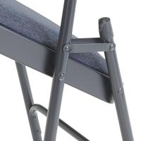 Chaise de salle à manger en tissu de qualité supérieure Imperial Blu Cadre en acier Double renfort Capacité de 480 lb Échantillon gratuit Chaise pliante Siège rembourré