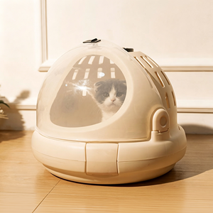 USMILEPET Caisse de transport pour chat en plastique, double tapis, très vendue, pour le voyage - Product Image 1