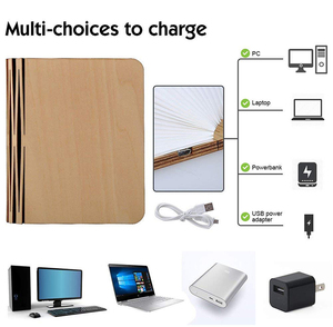 Veilleuse LED portable en forme de livre USB rechargeable Lampe créative 3D magnétique pliante décorative pour livre cadeau