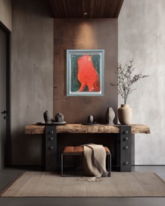 Peinture à l'huile impressionniste peinte à la main, <span class=keywords><strong>Lion</strong></span> gardien chinois <span class=keywords><strong>rouge</strong></span>, <span class=keywords><strong>Lion</strong></span> oriental porte-bonheur original, Art mural sur toile texturée - Product Image 3