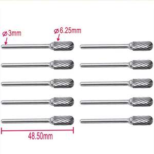 Tête de meulage cylindrique pour bois, accessoire en carbure, lime rotative, 10 pièces/paquet - Product Image 2