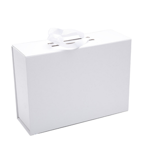 Custom 2mm Thick Folding Gift <b>Box</b> with Ribbon Glossy Lamination Flat Fold Cardboard Telescopic Rigid Boxes Packaging - Product Image 3