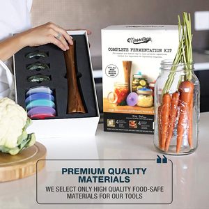 Kit complet <span class=keywords><strong>de</strong></span> fermentation Masontops pour bocaux Mason avec bouchons à air, poids en verre pour la fabrication <span class=keywords><strong>de</strong></span> cornichons/kraut/kimchi - Sans BPA, à large ouverture - Product Image 6