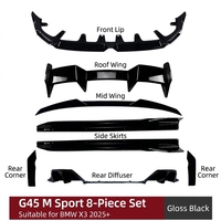 Kit de Carrocería para BMW X3 G45 M Sport 2024+: Alerón Delantero de Plástico ABS, Alerones Laterales, Rejillas, Faldones Laterales, Difusor Trasero, Alerón de Techo