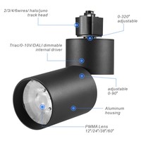 Sannce — lampe LED suspendue d'intérieur, luminaire décoratif de plafond, lumière à intensité réglable, technologie COB, ou d'extérieur, 20W