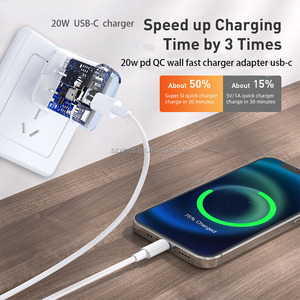<span class=keywords><strong>Chargeur</strong></span> PD <span class=keywords><strong>20W</strong></span> USB-C à Charge Rapide pour Téléphone, Adaptateur Secteur Type C PD <span class=keywords><strong>20W</strong></span> pour Chargeurs de Téléphones Mobiles - Product Image 2