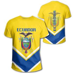 Camiseta <span class=keywords><strong>de</strong></span> Poliéster Personalizada al por Mayor en <span class=keywords><strong>Ecuador</strong></span>, Venta Caliente, con Bandera Nacional <span class=keywords><strong>de</strong></span> Lujo Unisex, Promocional - Product Image 5