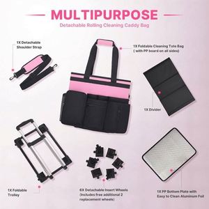 Sac de rangement pour pique-nique en toile imperméable de haute qualité, personnalisé, avec roulettes amovibles et chariot détachable - Product Image 3