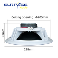 Système de sonorisation professionnel sans fil CR815 SURPASS, haut-parleur de plafond 8 pouces 15W