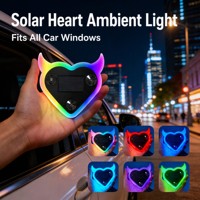 Lampe d'ambiance intérieure de voiture RGB, lumière néon solaire en forme de cœur pour fenêtre, capteurs de vibration, veilleuse automatique en ABS, fixation murale pour voiture