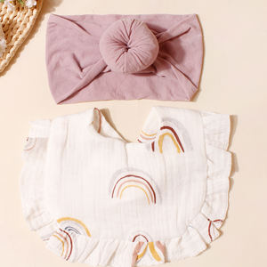 2 Pezzi di Bavaglini Morbidi in Mussola Stampata Lavabili con Chiusura a Bottone per Neonati e Bambini - Product Image 5