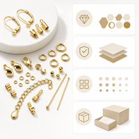 Composants de bijoux personnalisés en métal doré : fermoirs ronds, anneaux de chaîne, breloques à sertir pour la fabrication de colliers