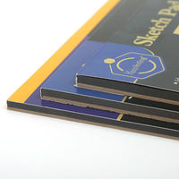 Bloc de Dibujo Keep Smiling Artist, A3/A4/A5, 20 Hojas, 200g, Páginas Interiores Negras, Bloc de Papel para Dibujo Artístico
