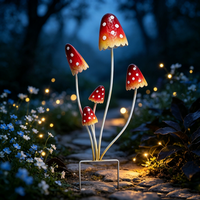 Décoration de jardin en métal en forme de champignon, fait main, pour extérieur, jardin, patio, pelouse