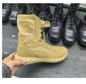 Botas de Combate TSB0109 Color Negro, 9.5 Pulgadas, Ligeras, para Desierto, Suela de PU, Cuero Vacuno de Ante - Product Image 3