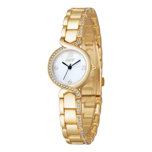 <span class=keywords><strong>Montre</strong></span> pour femme de luxe antique <span class=keywords><strong>à</strong></span> la mode, plaquée or, mouvement <span class=keywords><strong>à</strong></span> quartz, bracelet en cuir, étanche, ligne premium, diamant, dernière arrivée - Product Image 3
