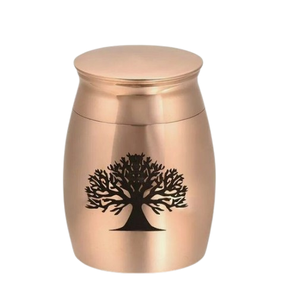 Metal Tree Engraved Design <b>Keepsake</b> Urn for <b>Pet</b> <b>Ash</b> Glossy Finishing Unique Design High Quality Urn for Funeral Use - Product Image 1