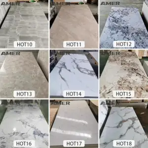 Amer Factory Price Oem 1220*2440mm Pvc Marble Wall Panel High Gloss
