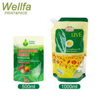 Sac d'emballage de recharge d'huile de noix de coco de tournesol Remplissage d'huile d'olive Stand up Doypack 500Ml 1L Huile de cuisson Squeeze Spout Pouch