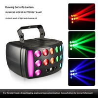 Mini projecteur papillon intelligent à induction sonore, LED clignotante/stroboscopique, faisceau laser, éclairage de scène AV100-240V